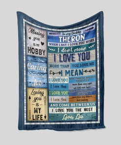Personalized I Love You Dad Quilt Blanket - Great Gifts for Family