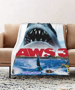 Personalized Jaws Quilt Blanket - Great for Bedroom Decor and Home Decoration