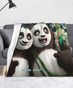 Personalized Kung Fu Panda Quilt Blanket for Baby Birthday Gift and Home Decor