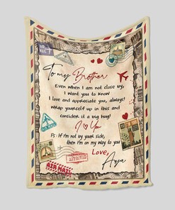 Personalized Letter Quilt Blanket For Brother - Great for Home Decoration