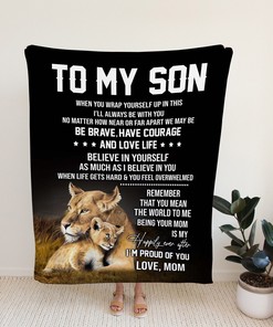 Personalized Lion Family Quilt Blanket Bedding Set - Perfect for Son and Daughter, Home Decoration