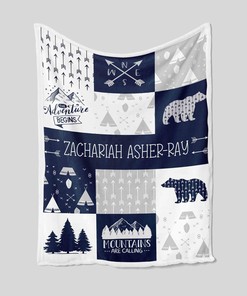 Personalized Name Adventure Quilt Blanket - Fun Gift for Baby