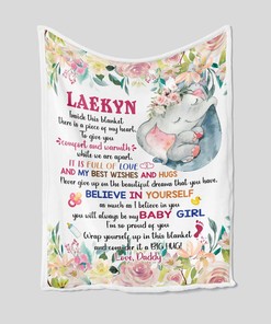 Personalized Name Dad Quilt Blanket For Daughter - Perfect for Bedroom Decor.