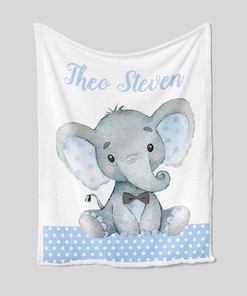 Personalized Name Quilt Bedding Set - Cute Baby Boy Blanket