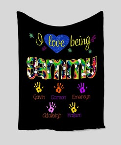 Personalized Nana and Grandpa Quilt Blanket - Great Gifts for Family