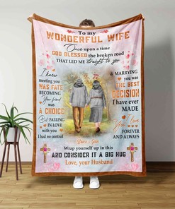 Personalized Old Couple Anniversary Blanket for Wife - Great Gifts for Family, Home Decoration