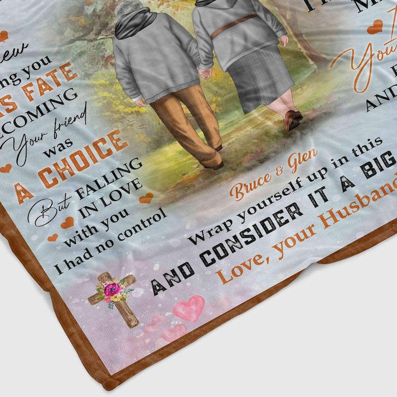 Personalized Old Couple Anniversary Blanket for Wife - Great Gifts for Family, Home Decoration - Image 3