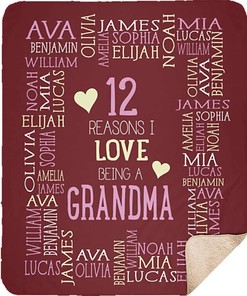 Personalized Quilt Blanket Bedding Set - Reasons I Love Being a Grandma, Personalized Grandma or Grandparent