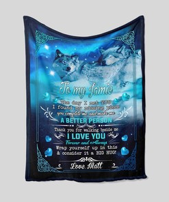 Personalized Quilt Blanket - Wolf, Winter, Heart, Family or Great Gifts for Family