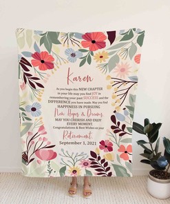 Personalized Retirement Quilt Blanket - Custom Name or Suitable for Home Decoration