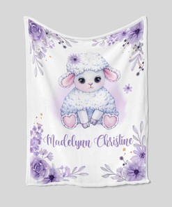 Personalized Sheep Quilt Blanket - Custom Baby Girl, Family or Suitable for Home Decoration