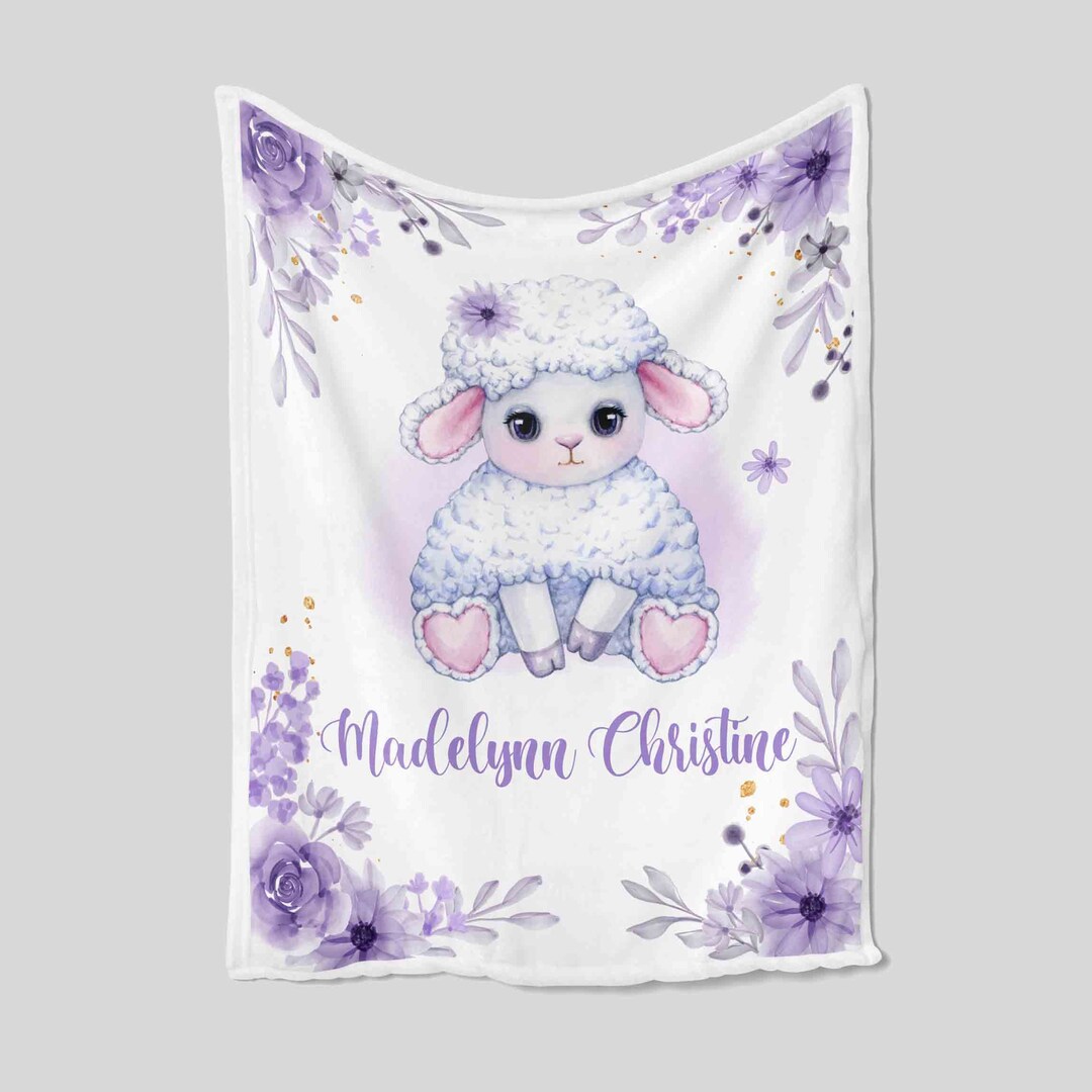 Personalized Sheep Quilt Blanket - Custom Baby Girl, Family or Suitable for Home Decoration