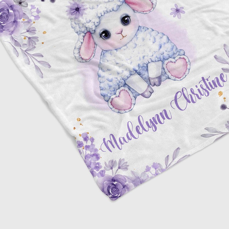 Personalized Sheep Quilt Blanket - Custom Baby Girl, Family or Suitable for Home Decoration - Image 3