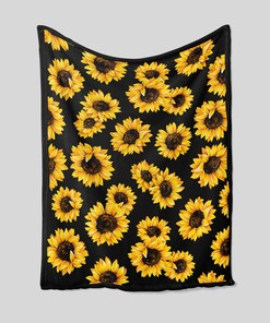 Personalized Sunflower Quilt Blanket - Baby, Family, Birthday Gifts or Christmas