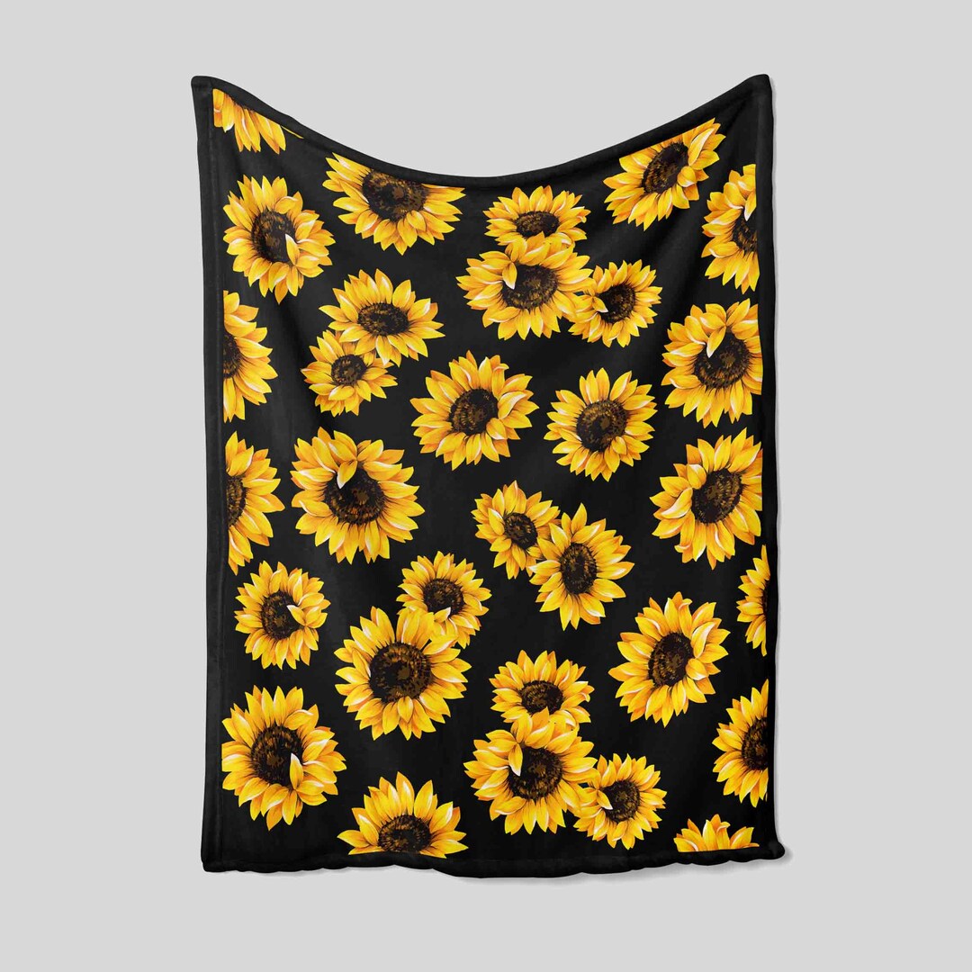 Personalized Sunflower Quilt Blanket - Baby, Family, Birthday Gifts or Christmas