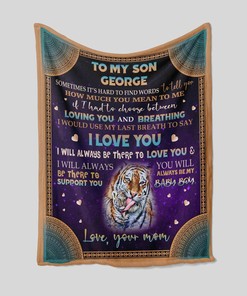 Personalized Tiger Custom Name Quilt Blanket Bedding Set - Perfect for Boys, Home Decoration