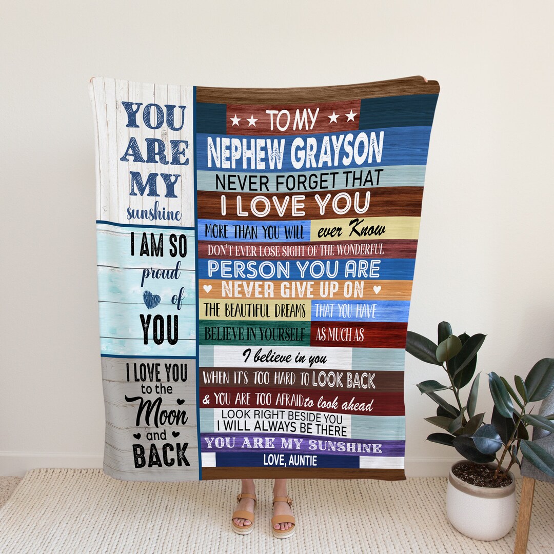 Personalized To My Nephew Quilt Blanket - Great Gifts for Boys, Home Decoration