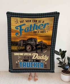 Personalized Trucker Quilt Blanket For Dad - Great Gifts for Family