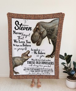 Personalized Uncle And Aunt Blanket Quilt Bedding Set - Unique Dinosaur Quilt Blanket for Boys