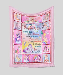 Personalized Unicorn Blanket for Daughter - Perfect for Bedroom Decor, Great Gifts for Family