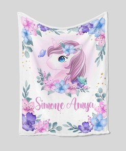Personalized Unicorn Quilt Blanket - Custom Baby Girl, Family or Perfect for Bedroom Decor