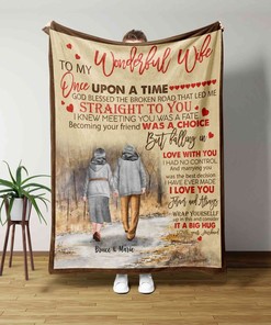 Personalized Valentine Gift for My Wife with Anniversary and Old Couple Design - Perfect for Bedroom Decor
