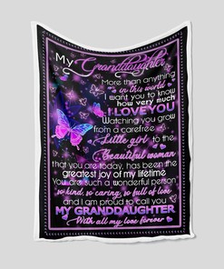 Personalized Violet Butterfly Quilt Blanket for Girls - Perfect Home Decoration and Great Gifts for Family