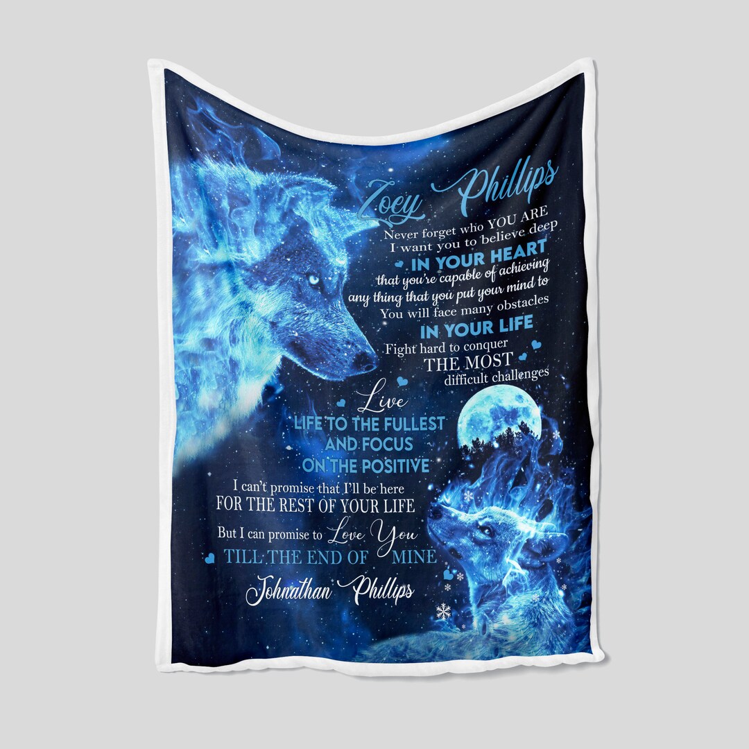 Personalized Wolves Quilt Blanket Bedding Set - Perfect for Boys, Home Decoration
