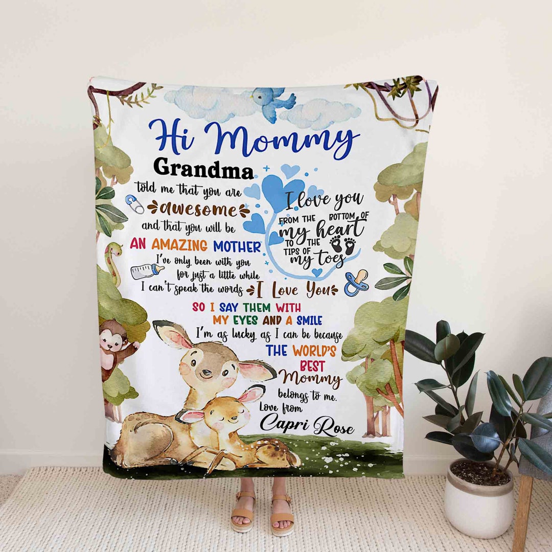 Personalized Woodland Baby Name Quilt Blanket - Sofa Blanket