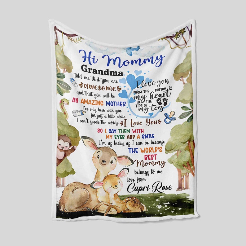 Personalized Woodland Baby Name Quilt Blanket - Sofa Blanket - Image 2