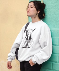 Pink Sailor Moon Hoodie, Pastel Anime Sweatshirt for Women, Harajuku Clothing Anime Fashion for Winter