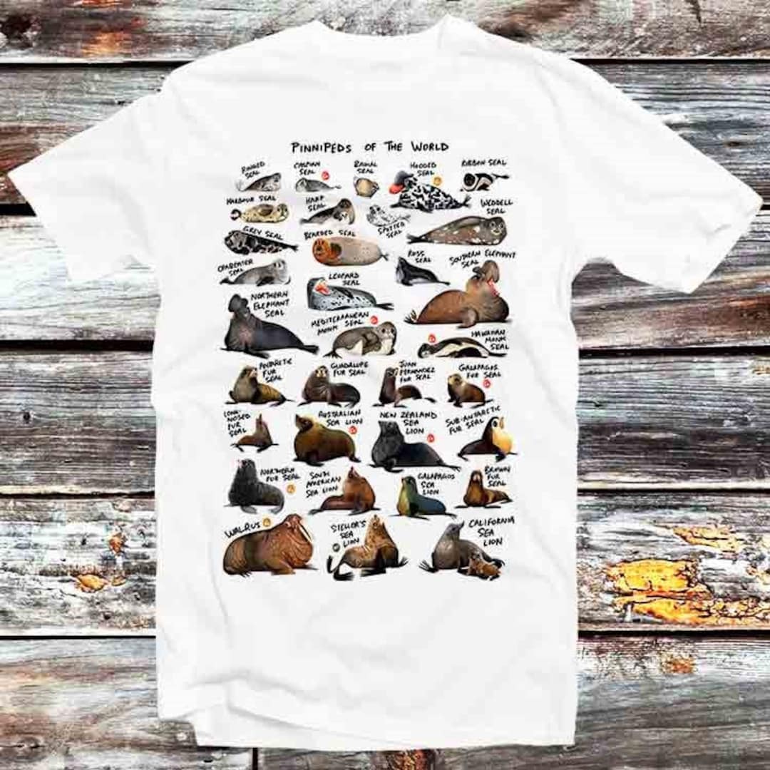 Pinnipeds Names List Graphic Tee - Cute Gift for Animal Lovers