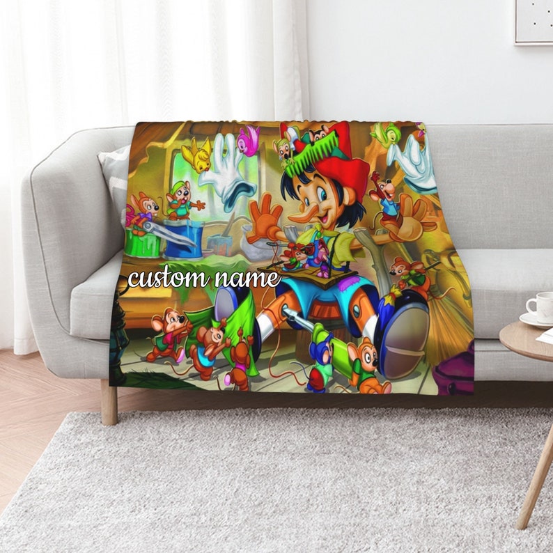 Pinocchio Personalized Quilt Blanket - Ideal for Picnics & Home Decoration - Image 2