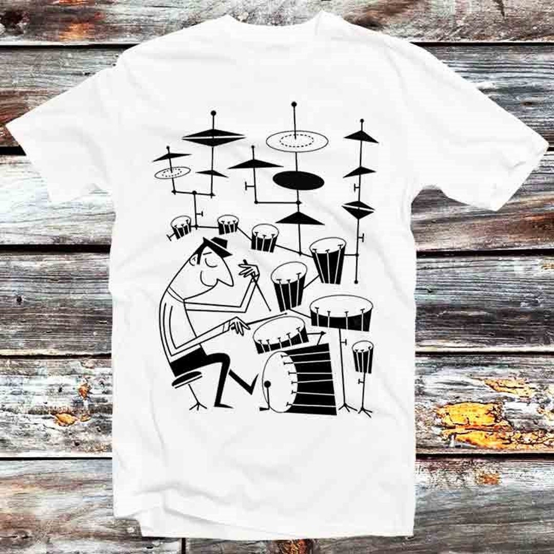 Play That Beat Drummer Drums T-Shirt - Vintage Retro Cool Gift for Music Fans
