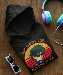 Plus Ultra Retro Unisex Hoodie - Hoodie for Fans of Hero Academy