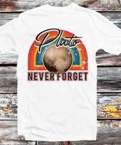 Pluto Never Forget Space Universe Tee for Science and Anime Fans - Unisex Anime Top Tee