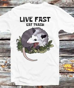 Possum Live Fast Eat Trash T-Shirt - Perfect Gift for Anime Lovers