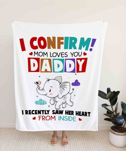 Pregnancy Announcement Quilt Blanket - New Dad Gift, Elephant or Suitable for Home Decoration