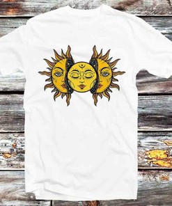 Psychedelic Tarot Moon Inside of The Sun T-Shirt - Unique Mysticism Enthusiasts Gift: Gifts For Fans Included