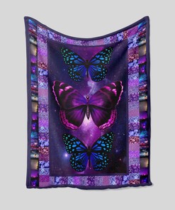 Purple Butterfly Quilt Blanket - Family Throw or Great Gifts for Family