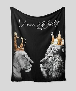 Queen And King Lion Quilt Blanket - Monogrammed, Family Throw or Suitable for Home Decoration