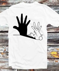 Rabbit Hand Shadow Unisex Anime T-Shirt - Magic Enthusiast and Animal Lover Gift