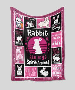 Rabbit Spirit Animal Quilt Blanket - Custom Name, Carrot, Baby or Perfect for Bedroom Decor