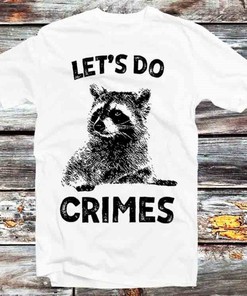 Raccoon Let's Do Crime Joke Cute Animal T-Shirt - Vintage Retro Hoodie for Anime Fans