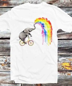 Rainbow LGBT Pride Elephant T-Shirt - Anime Gift for Equality and Love