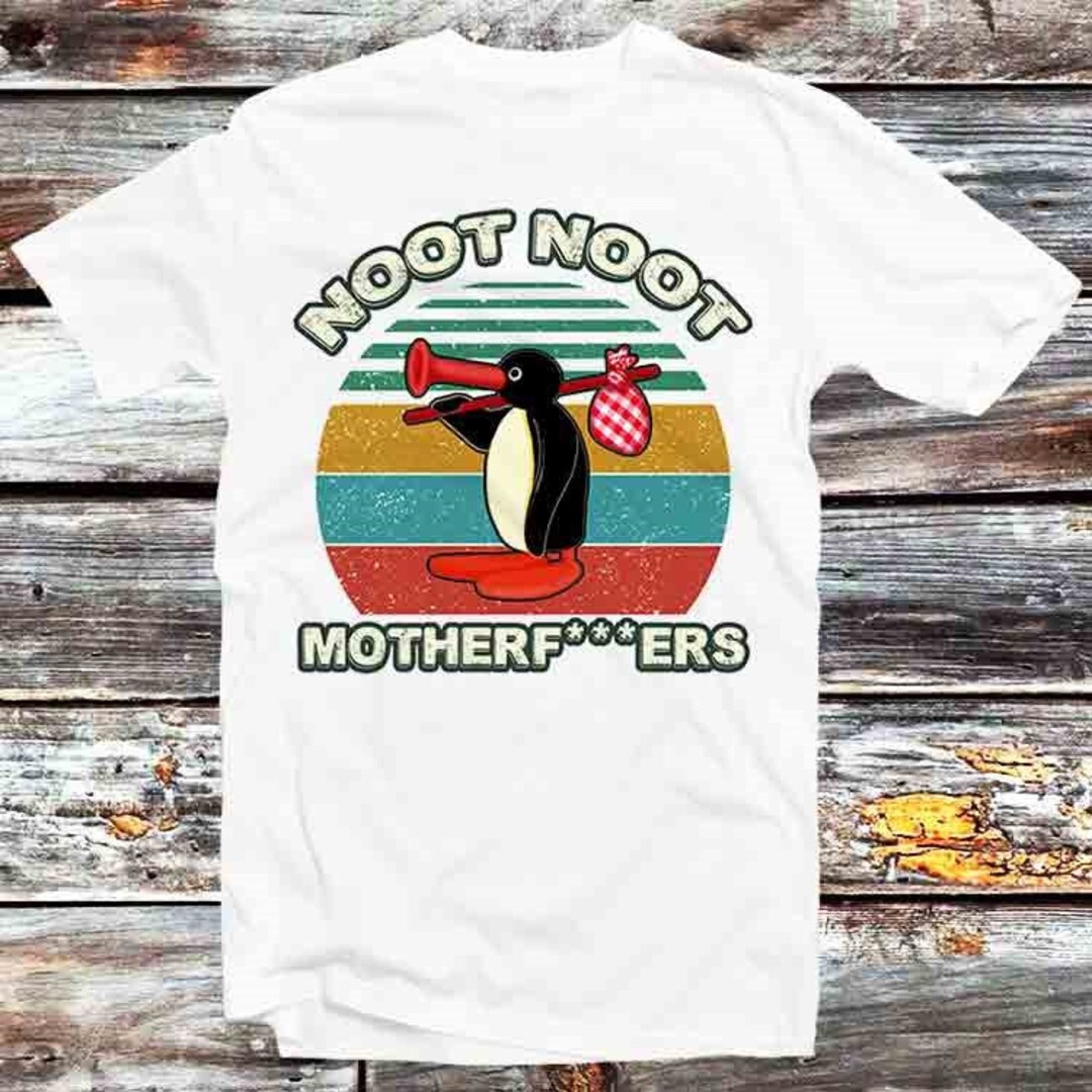 Rainbow Pingu Cartoon Anime Tee - Fun Gift for Madafakas and Anime Lovers