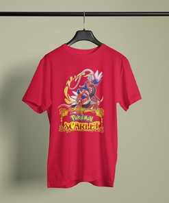 Red Scarlet Koraidon Japanese Anime T-Shirt - Graphic Tee Gift Idea for Fans
