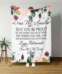 Retirement Floral Style Quilt Blanket - Rose, Gift Ideas For Women or Great Gifts for Family
