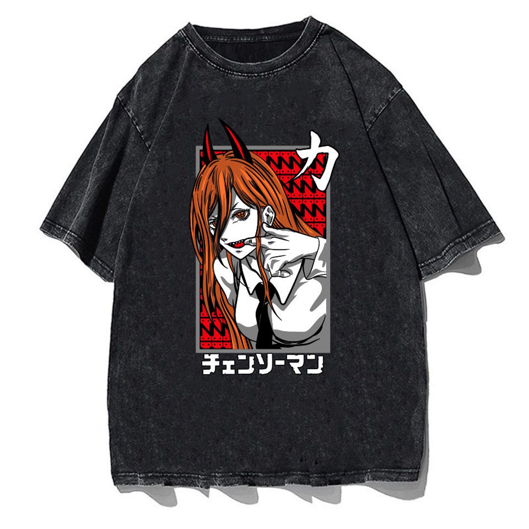 Retro Anime Vintage Shirt - Washed Manga Tee, Harajuku Clothing, Anime Lover Gift