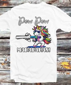 Retro Cool Unicorn Pew Pew Madafakas Anime T-Shirt - Perfect Gift Idea